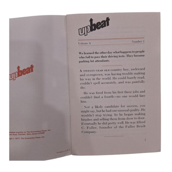 Upbeat Magazine Volume A Number 1 By The Economics Press 1977 - Picture 3 of 6